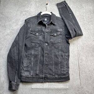 G-Star‎ Raw Men's Arc 3D Slim Fit Black Stretch Denim Trucker Jacket XS